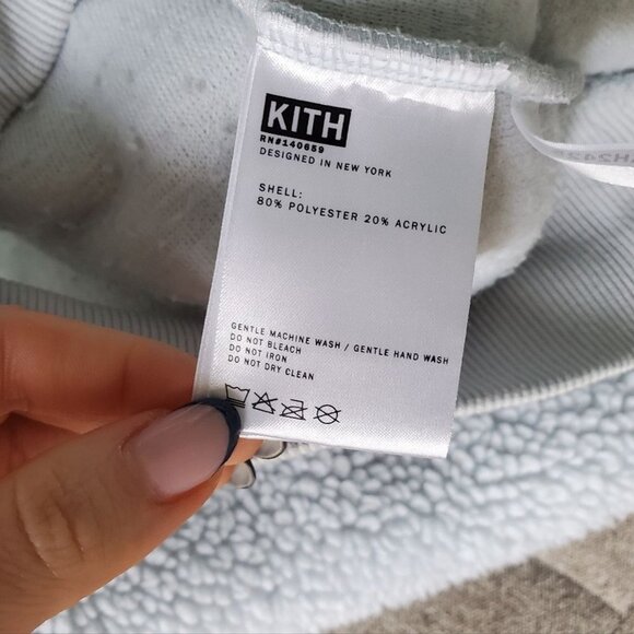 Kith Sherpa Box Logo Hoodie 'Illusion Blue' - KH2425 size Small - Picture 5 of 6